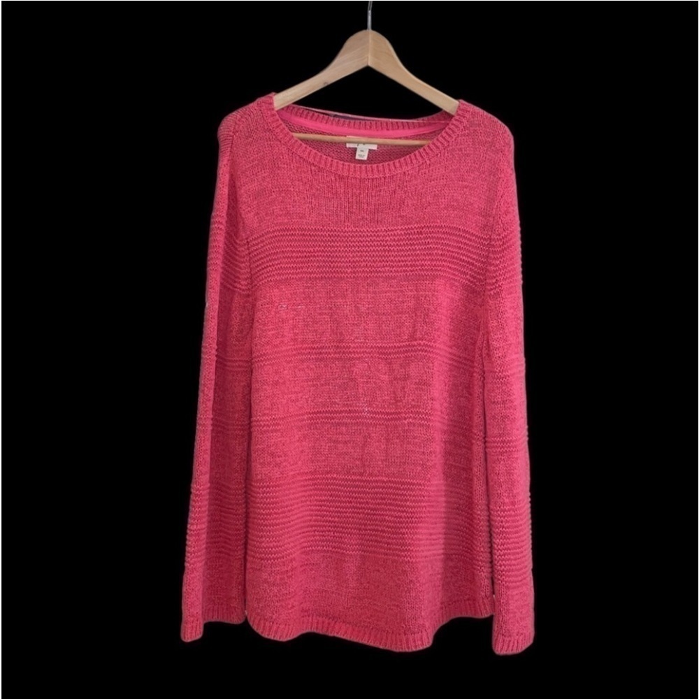 Style & Co. Womens Size XXL Hot Pink Long Sleeve Sweater